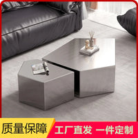 Geometric Special-shaped Creative Light Luxury Home Living Room Modern Simple Italian Stainless Steel Designer New Coffee Table