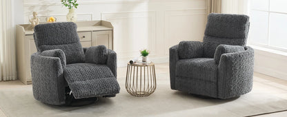 TODRANI Power Swivel Glider Rocking Recliner Nursery Chair with 2 Pillows, Reclining Chair with Type - C & USB Charger Ports