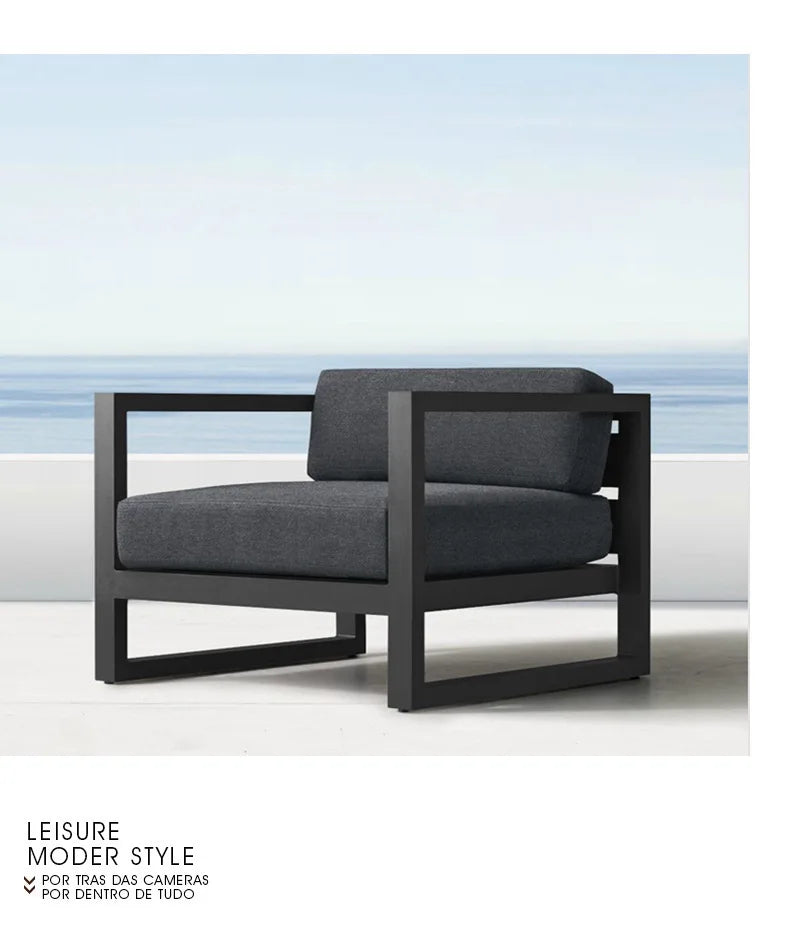 Nordic outdoor leisure sofa villa balcony wrought iron sunscreen  coffee table restaurant hotel open-air negotiation
