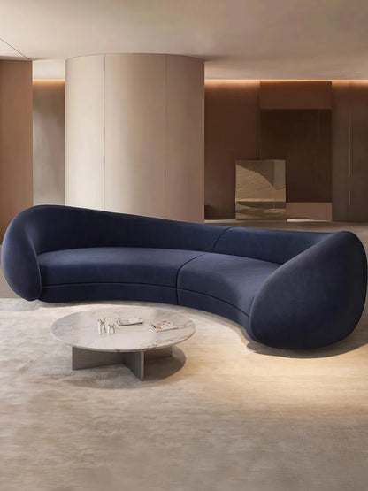 Moon sofa semi-circular living room French lamb wool fabric sofa designer