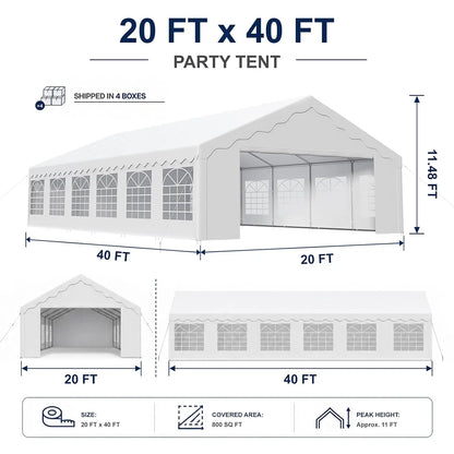 20x40 Party Tent Heavy-Duty,Tents for Parties Weddings Commercial, Customized
