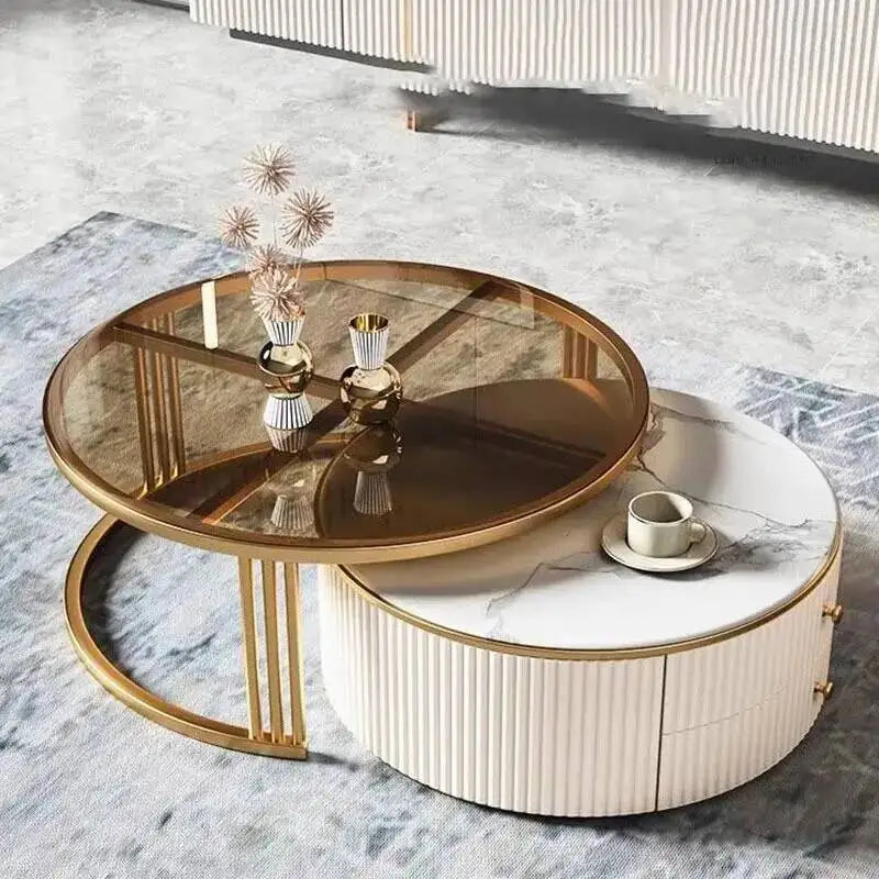 Cute Korea Luxury Marble Glass Modern Nordic Coffee Side Table Tables Effect Living Mesa Room De Centro De Sala Home Furniture