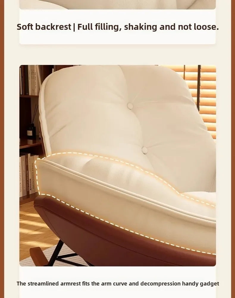 Chair Rocking Chair Lazy Lounge Chair Sofa Single Comfortable Lounge Chairs Living Room Bedroom Household Indoor Leisure Chairs