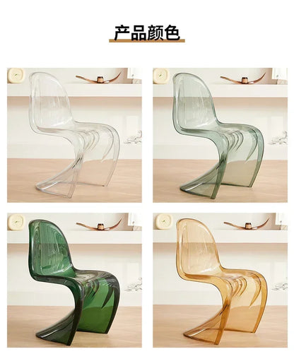 Design Minimalist Dining Chair Acrylic Kitchen Colorful Office Chair Modern Living Room Cadeira Kitchen Furniture  A1