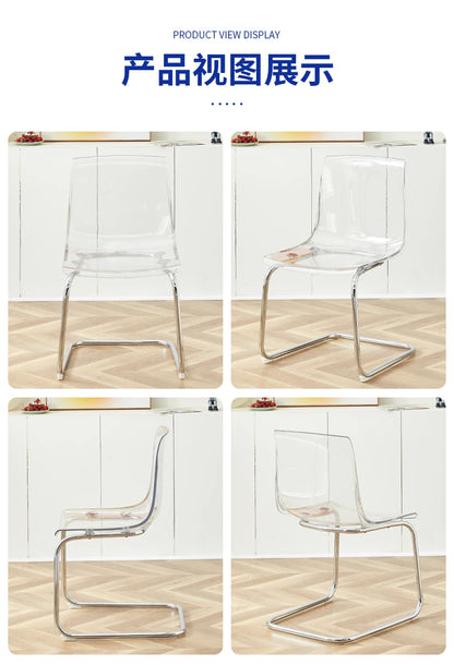 Furniture Stool Modern Transparent Chairs Designer Metal PC Plastic Dining Chair Home Creative Backrest Dining Table Stools