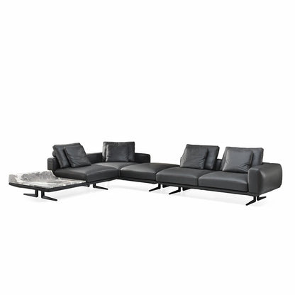 Modern L-Shape Modular Genuine Leather Sofa Comfort Sectional Couch Living Room Furniture Sofa Set Living Room