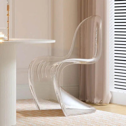 Acrylic transparent chair simple household light luxury high-end dining table chair makeup chair Pan Dong chair