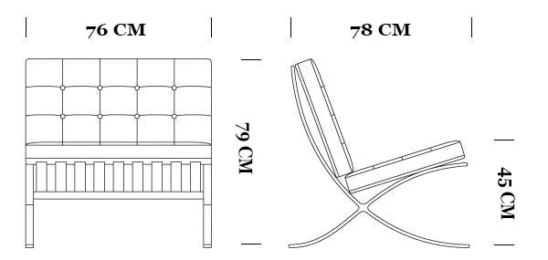 Barcelona Single Sofa Designer Lazy Sofa High-end Italian Living Room Sofa Chair Nordic Light Luxury Leisure Chair