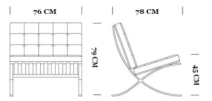 Barcelona Single Sofa Designer Lazy Sofa High-end Italian Living Room Sofa Chair Nordic Light Luxury Leisure Chair
