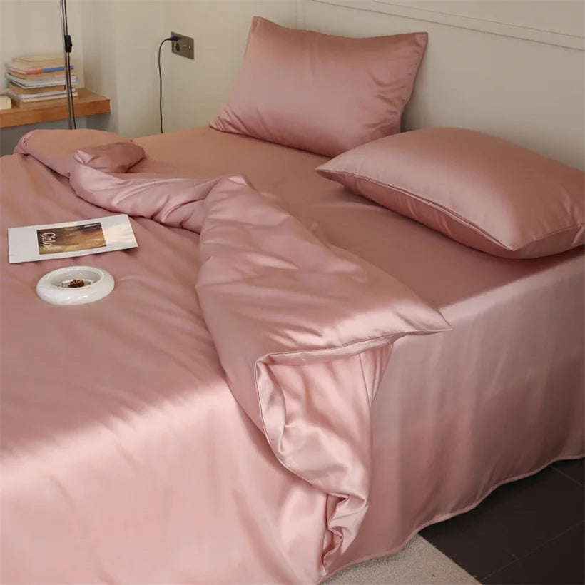 Mulberry Silk Bedding Set Luxury Natural 100% Silk Duvet Cover Set Bed Sheet Pillowcase Single Double Bedsheet King Queen Size