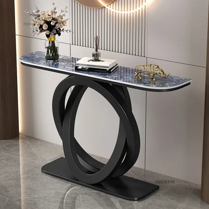 Luxury Iron Console Table Italian Semi-circular Entrance Cabinet Tables Home Furniture Creative Corridor Entryway Table