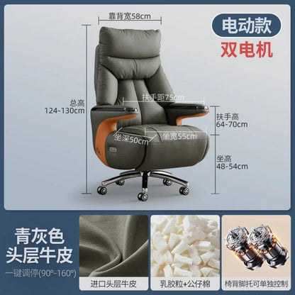 L-J Heating Massage Office Chairs Ventilation Leather Relaxing Portable Desk Chair Recliner Nordic Comfy Silla Home Office