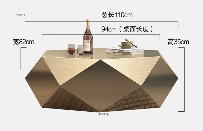 Irregularly Shaped Gold Metal Coffee Tables for Living Room Italian Luxury Side Tables Minimalist High-end Table for Office