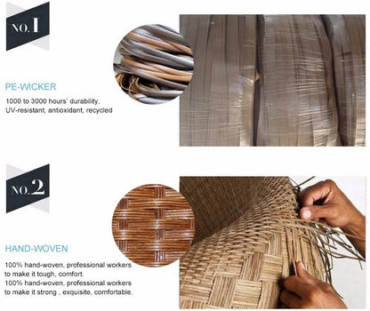 6 Pieces Modern Wicker Rattan Outdoor Patio Furniture Sets Garden Sofa Garden Sets