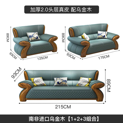 Leather sofa, new Chinese style medieval style, furniture