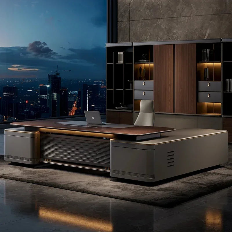 Filing Cabinet Luxury Large Computer Tables Modern Minimalist Executive Manager President Table Office Combination Furniture