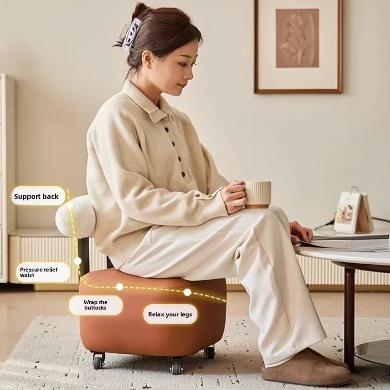 Household yo-stool simple shoe changing stool, backrest sofa pulley stool,  universal wheel rotating creative low stool