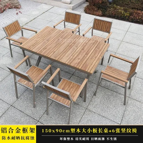 Courtyard table and chair outdoor balcony waterproof and sunscreen garden outdoor leisure table and chair combination