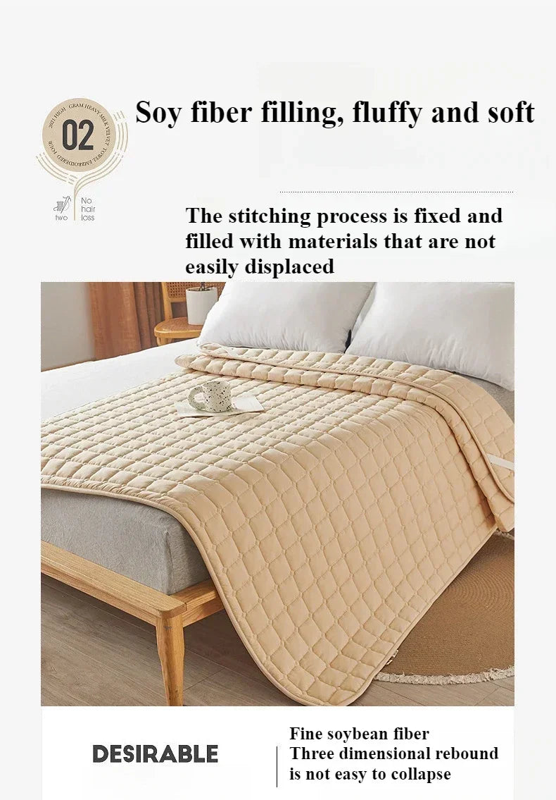 1PC Soft Fibre Waterproof Mattress Cover Thickened Breathable Diaper Proof Foldable Household