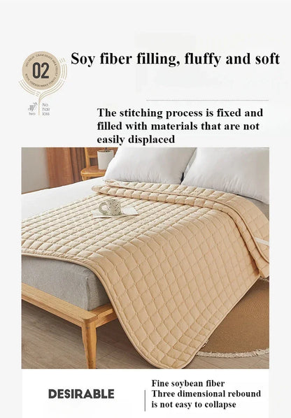 1PC Soft Fibre Waterproof Mattress Cover Thickened Breathable Diaper Proof Foldable Household
