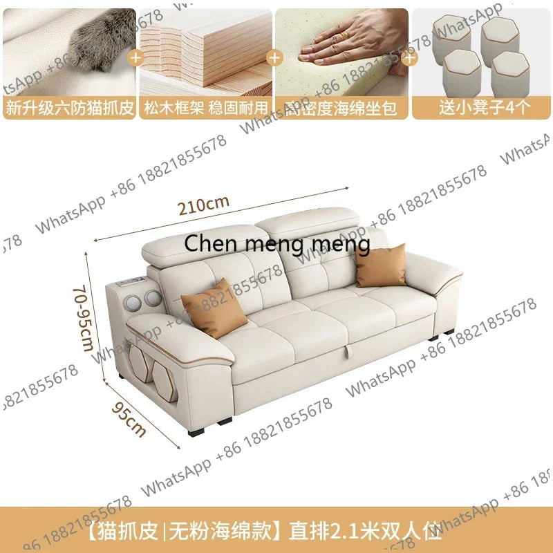 a38 Leather Luxury Sofa Couple Family Storage Sleeper Relax Sofa Reclining Foldable Muebles Para El Hogar Home Accessories