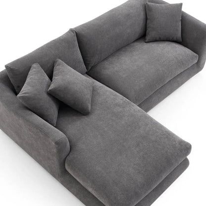 Modern Home Living Room Sofa Set Furniture White Linen Feather Cream Beige Fabric L Shaped Corner Modular