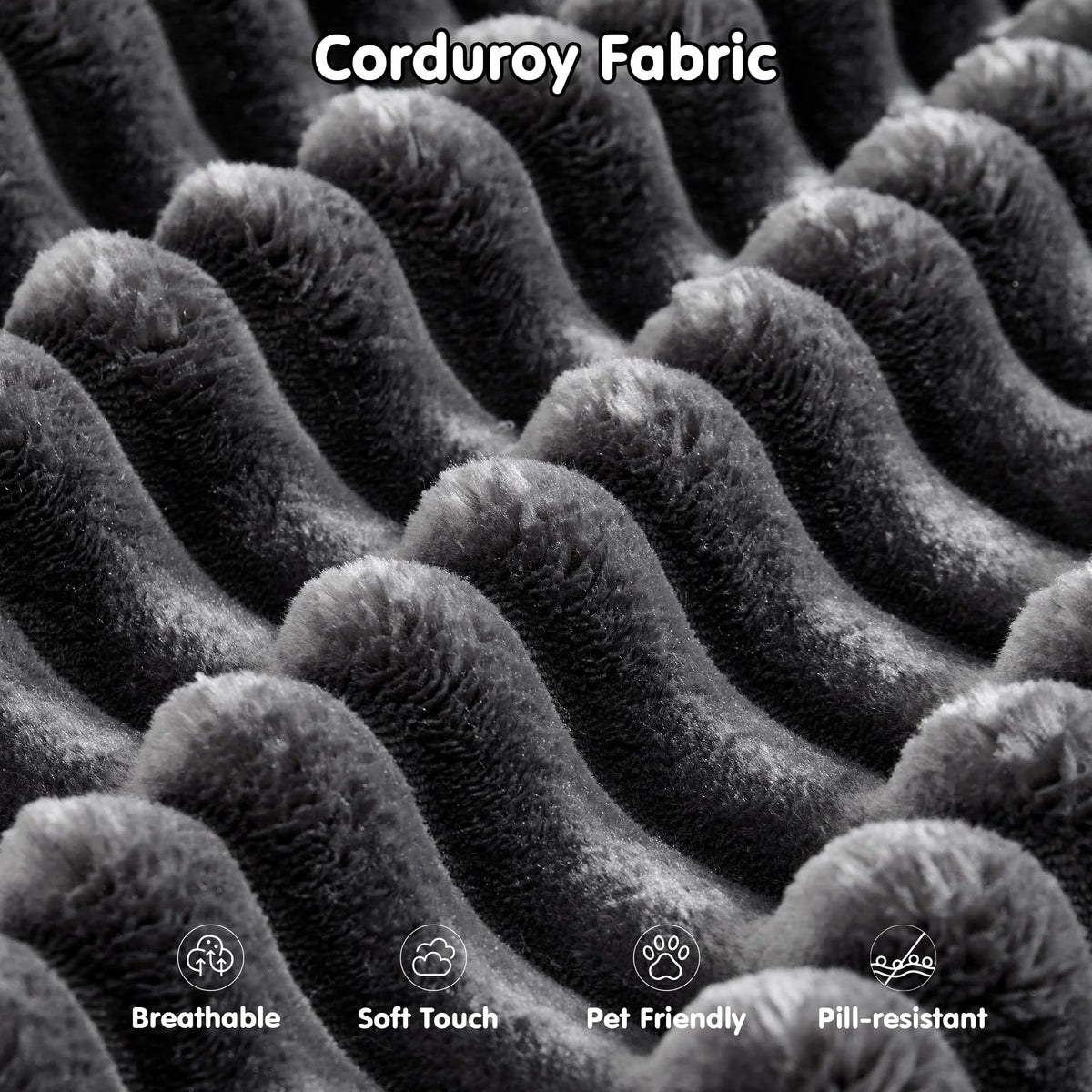 Wide Deep Seat Oversized Loveseat Chaise Compressed Sofa Bed, Fluffy Corduroy Upholstered Cloud Couch Living Room Sofas