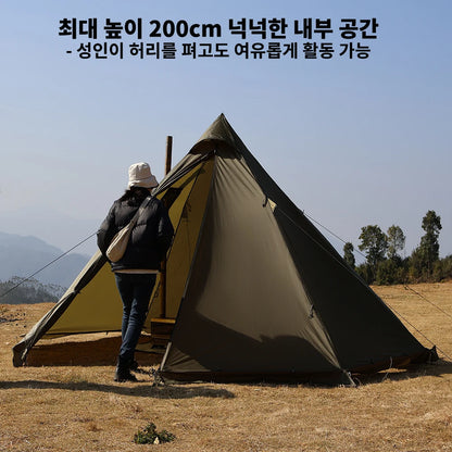 4 Season Hot Tent with Stove Jack Winter Teepee Tent Waterproof Camping Tipi Tent for 2 3 4 Person Outdoor Bushcraft Hiking