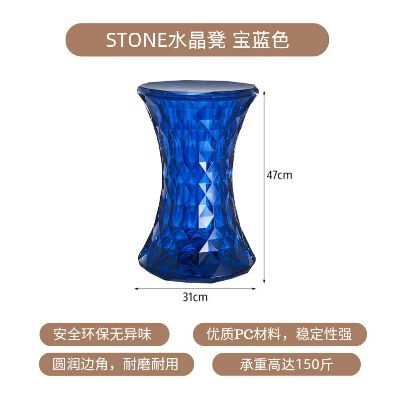 Nordic creative crystal stool Nordic simple color transparent bathroom home shoe changing  creative ins low
