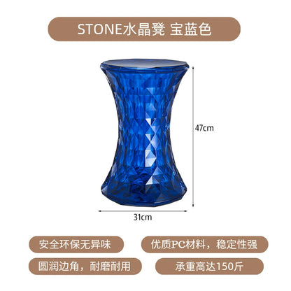 Nordic creative crystal stool Nordic simple color transparent bathroom home shoe changing  creative ins low