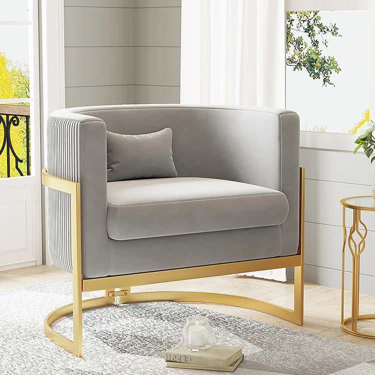 Luxury Living Room Chair Barrel Wide Arm Chair Club Single Leisure Accent Chair