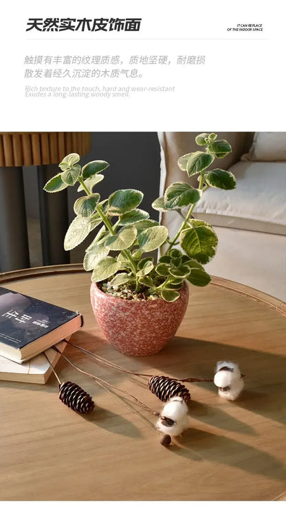 New arrivals pastoral style living room furniture rustic round wood carved coffee table with 3 legs
