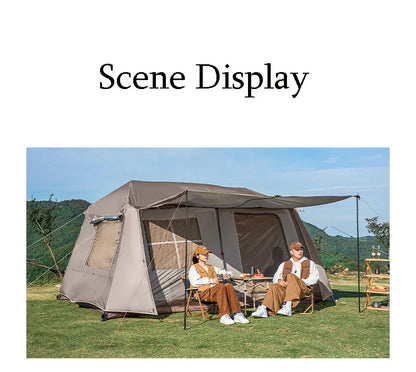 Cabin Tent 2 Room Large Family Camping Tent Automatic Quick Setup Waterproof UV Protection Outdoor 4 Season Ridge Tent