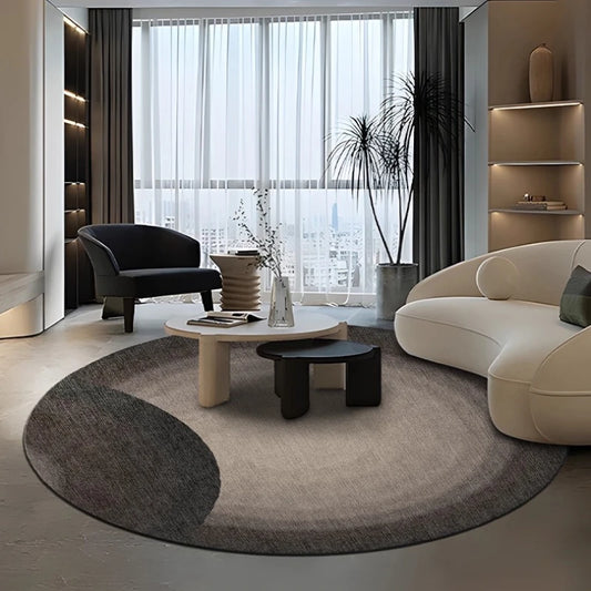 Modern Style Living Room Decoration Round Carpet Gradient Color Rugs for Bedroom Washable Lounge Floor Mat Anti-slip Bedside Rug