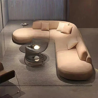Nouveau canapé en tissu mat incurvé, grand canapé plat, simple et moderne, pour salon, grand ou petit canapé