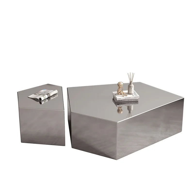 Geometric Special-shaped Creative Light Luxury Home Living Room Modern Simple Italian Stainless Steel Designer New Coffee Table