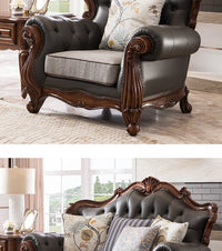 solid wood sofa simple European living room retro combination light luxury neoclassical sofa small apartment