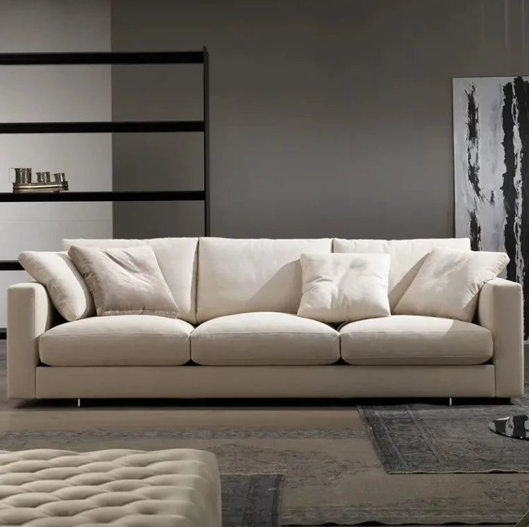 Modern Minimalist White Modular Sectional Sofa Set Fabric Living Room Furniture European Simple Design Cooling Foam Special