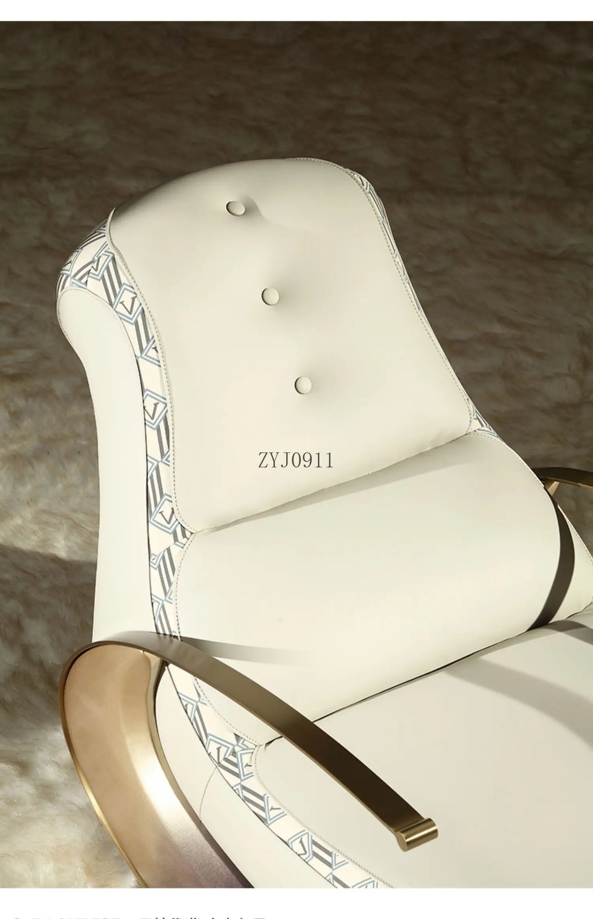 Modern Italian light luxury leather leisure chair living room single sofa rocking chair