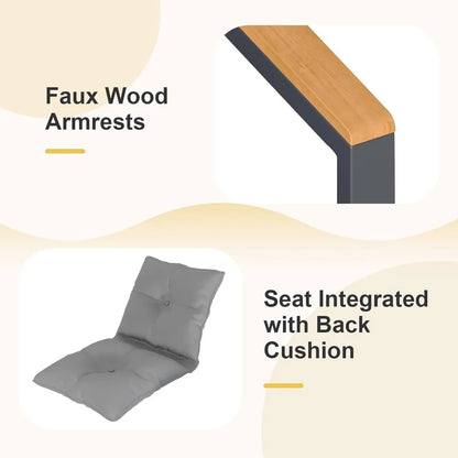 3 Piece Patio Furniture Set, Outdoor Porch Chairs Set of 2, Balcony Furniture for Apartment with Chairs & Table, Included Thick