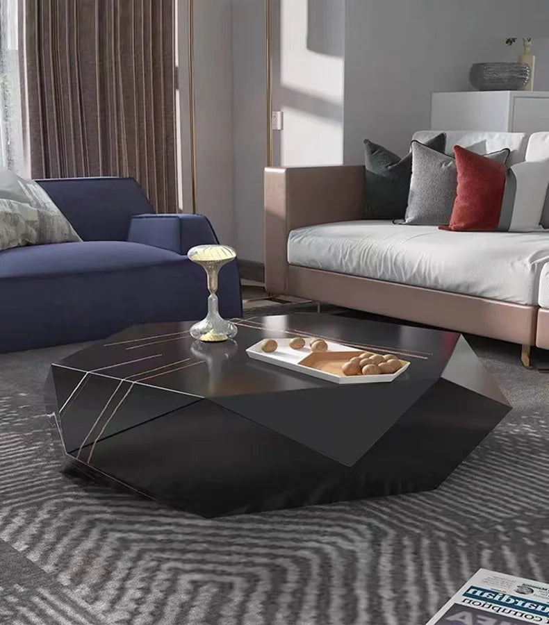 Living room creative water chestnut rock slab coffee table luxury tea table Nordic modern simple diamond rock slab coffee table