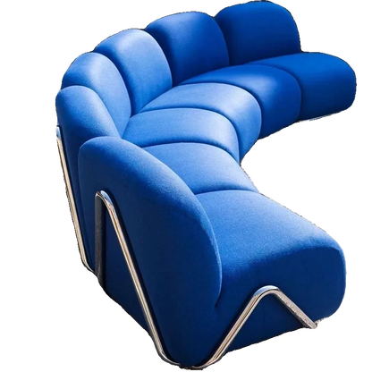Single sofa antique living room stainless steel fabric curved sofa customization