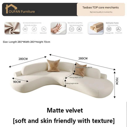 White Minimalist Comfortable Large Size Living Room Sofas Terrace Furniture