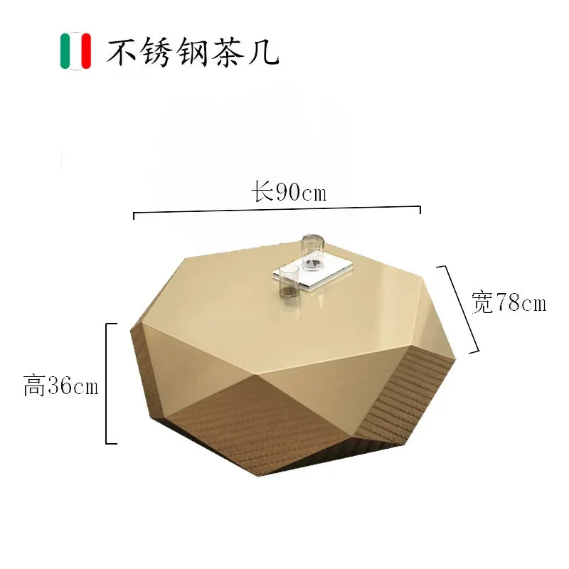 yj9 Golden diamond coffee table advanced sense modern simplicity special-shaped light luxury living room home Italian minimalist
