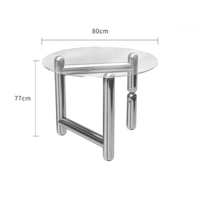 JJJJLight Luxury Minimalist Clothing Store Mirror Stainless Steel Coffee Table Stool Chair