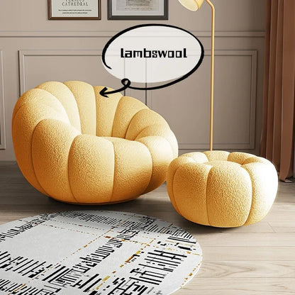 Modern Living Room Sofa Lambswool Pumpkin Sofa Chair Creative Home Balcony Swivel Lounge Chair Fitting Room Bedroom Single Sofas