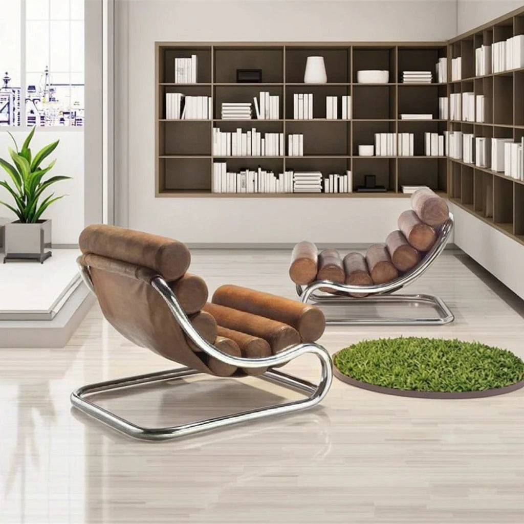 Italian Genuine Leather Recliner Chair Minimalist Living Room Furniture for Home Hotel