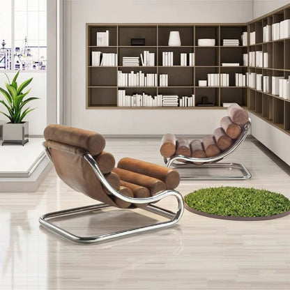 Italian Genuine Leather Recliner Chair Minimalist Living Room Furniture for Home Hotel