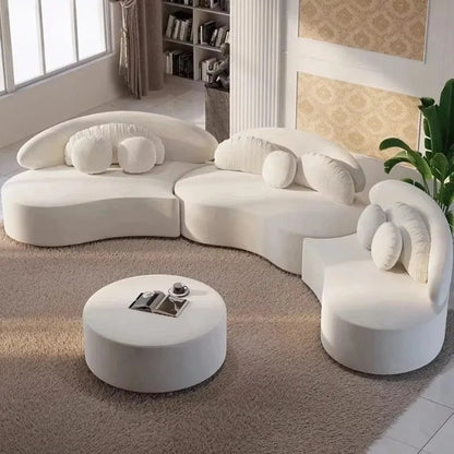 Nordic Set Furniture Living Room Curved Sofa Sectional Couch Set Modern Living Room Sofa Floor Sofas Couch