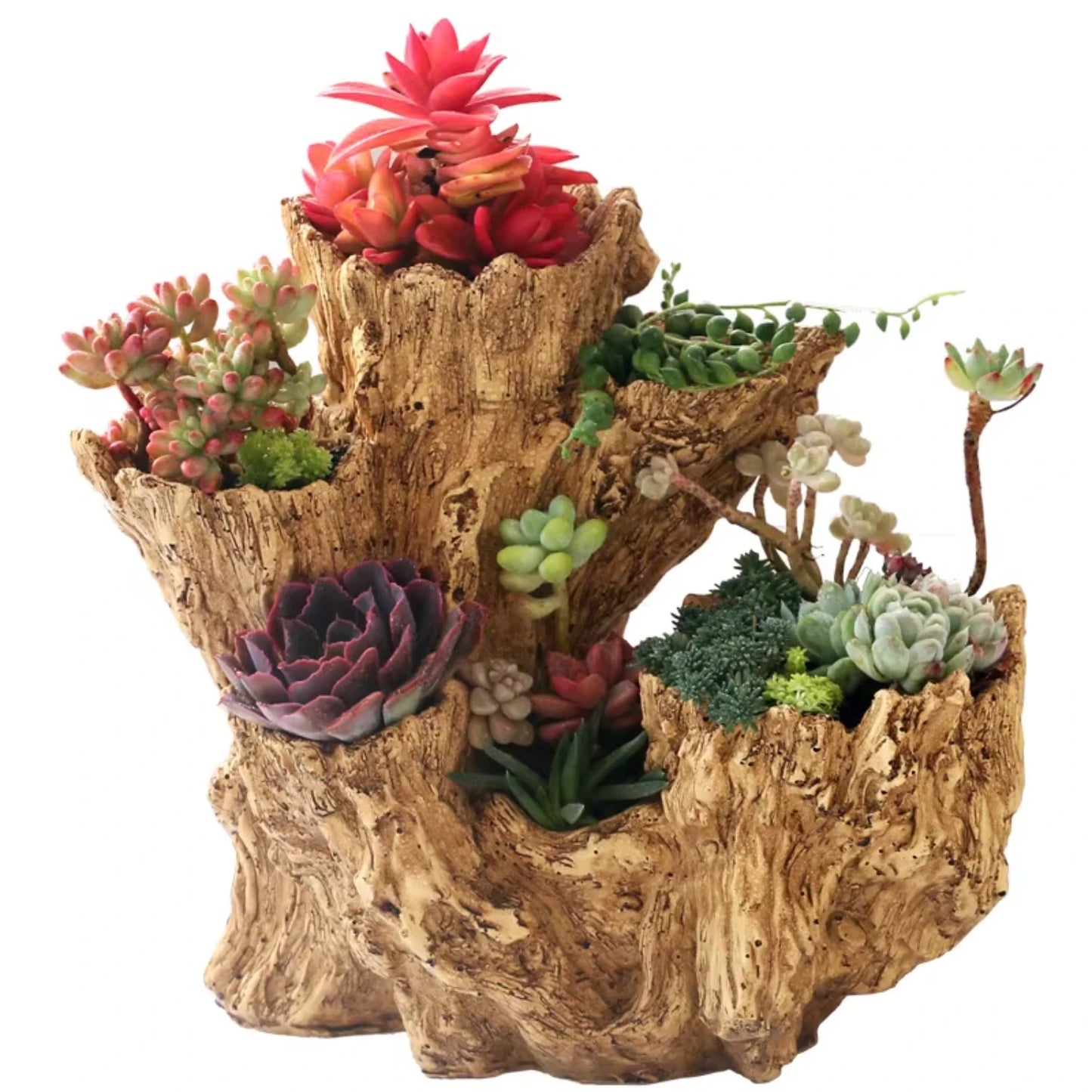 American Broken Root Shape Succulent Resin Flower Pot Outdoor Balcony Furnishing Crafts Garden Villa Vase Ornaments Decoration